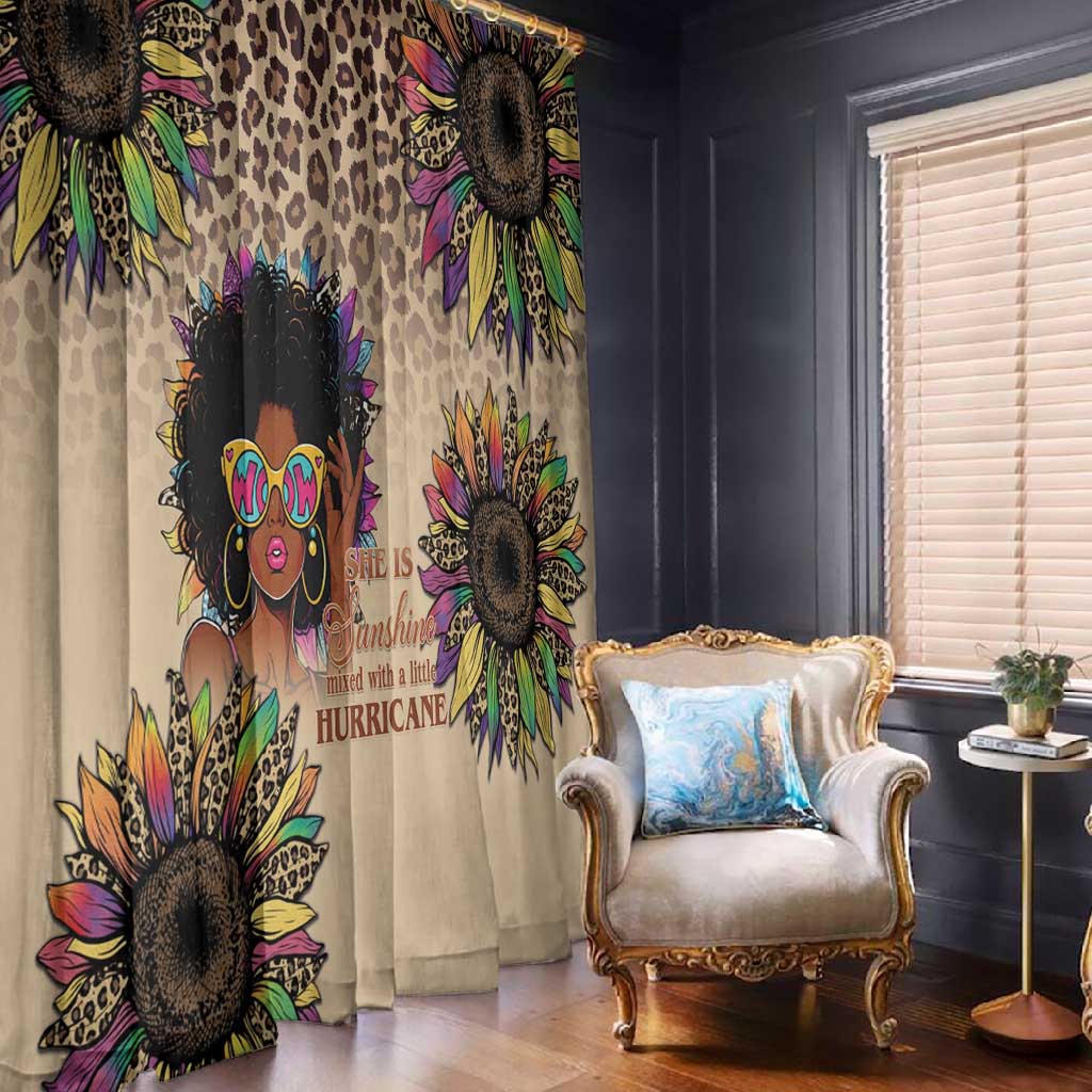 Black Her Story Sunshine Hurricane Window Curtain Empowered Black Woman - Wonder Print Shop