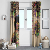 Black Her Story Sunshine Hurricane Window Curtain Empowered Black Woman - Wonder Print Shop