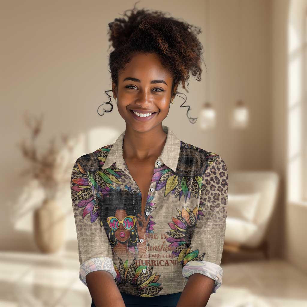 Black Her Story Sunshine Hurricane Women Casual Shirt Empowered Black Woman - Wonder Print Shop