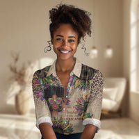 Black Her Story Sunshine Hurricane Women Casual Shirt Empowered Black Woman - Wonder Print Shop