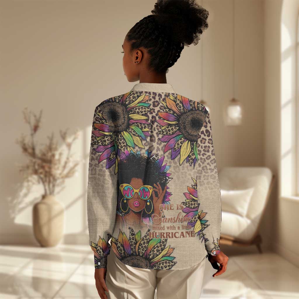 Black Her Story Sunshine Hurricane Women Casual Shirt Empowered Black Woman - Wonder Print Shop