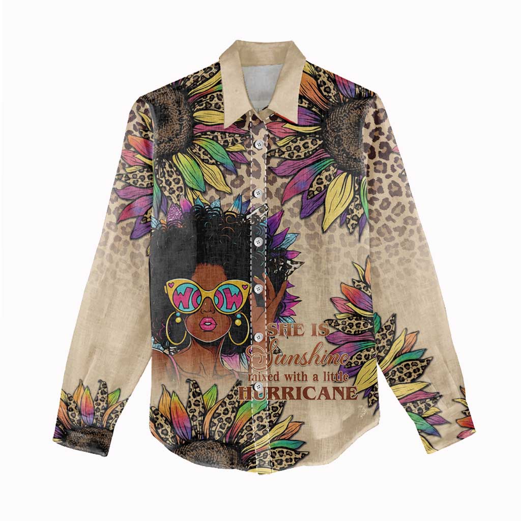 Black Her Story Sunshine Hurricane Women Casual Shirt Empowered Black Woman - Wonder Print Shop