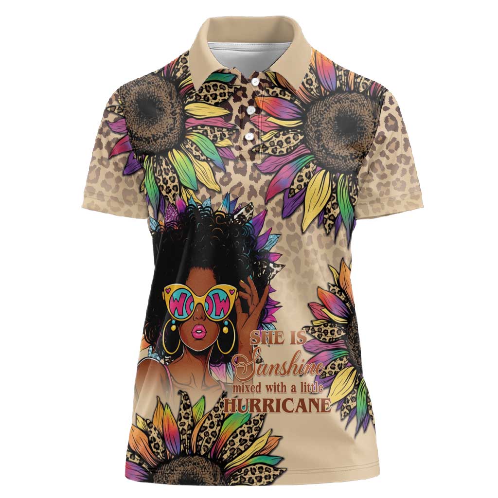 Black Her Story Sunshine Hurricane Women Polo Shirt Empowered Black Woman - Wonder Print Shop