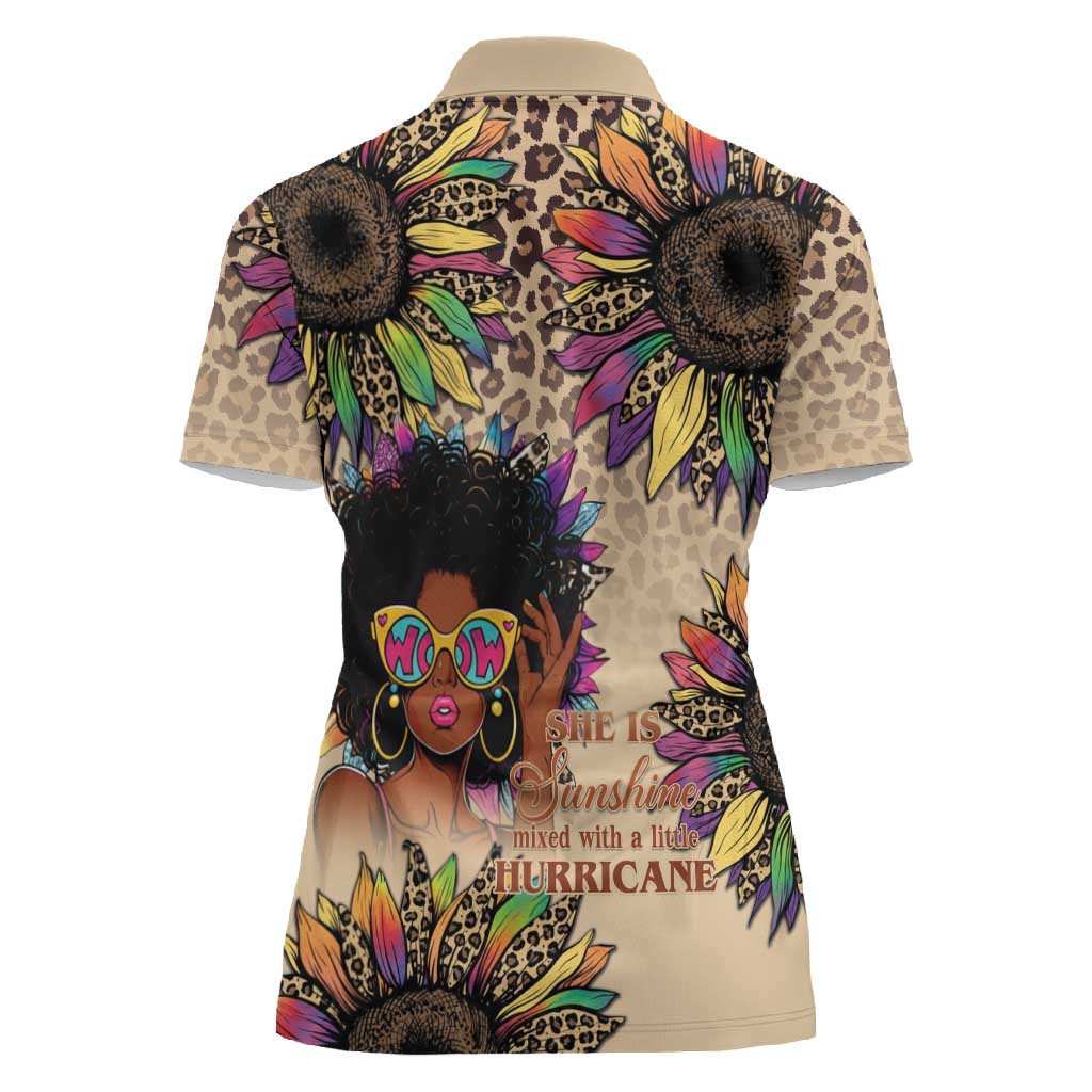 Black Her Story Sunshine Hurricane Women Polo Shirt Empowered Black Woman - Wonder Print Shop