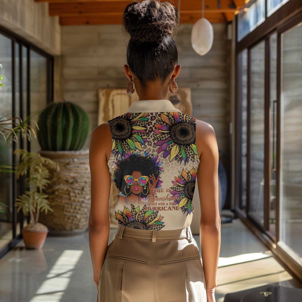 Black Her Story Sunshine Hurricane Women Sleeveless Polo Shirt Empowered Black Woman - Wonder Print Shop