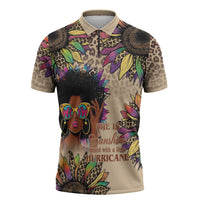 Black Her Story Sunshine Hurricane Zipper Polo Shirt Empowered Black Woman - Wonder Print Shop