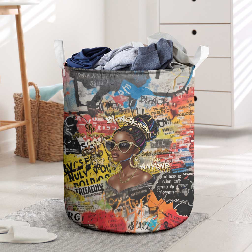 Black Her Story Graffiti Queen Laundry Basket Black Woman Empowerment - Wonder Print Shop