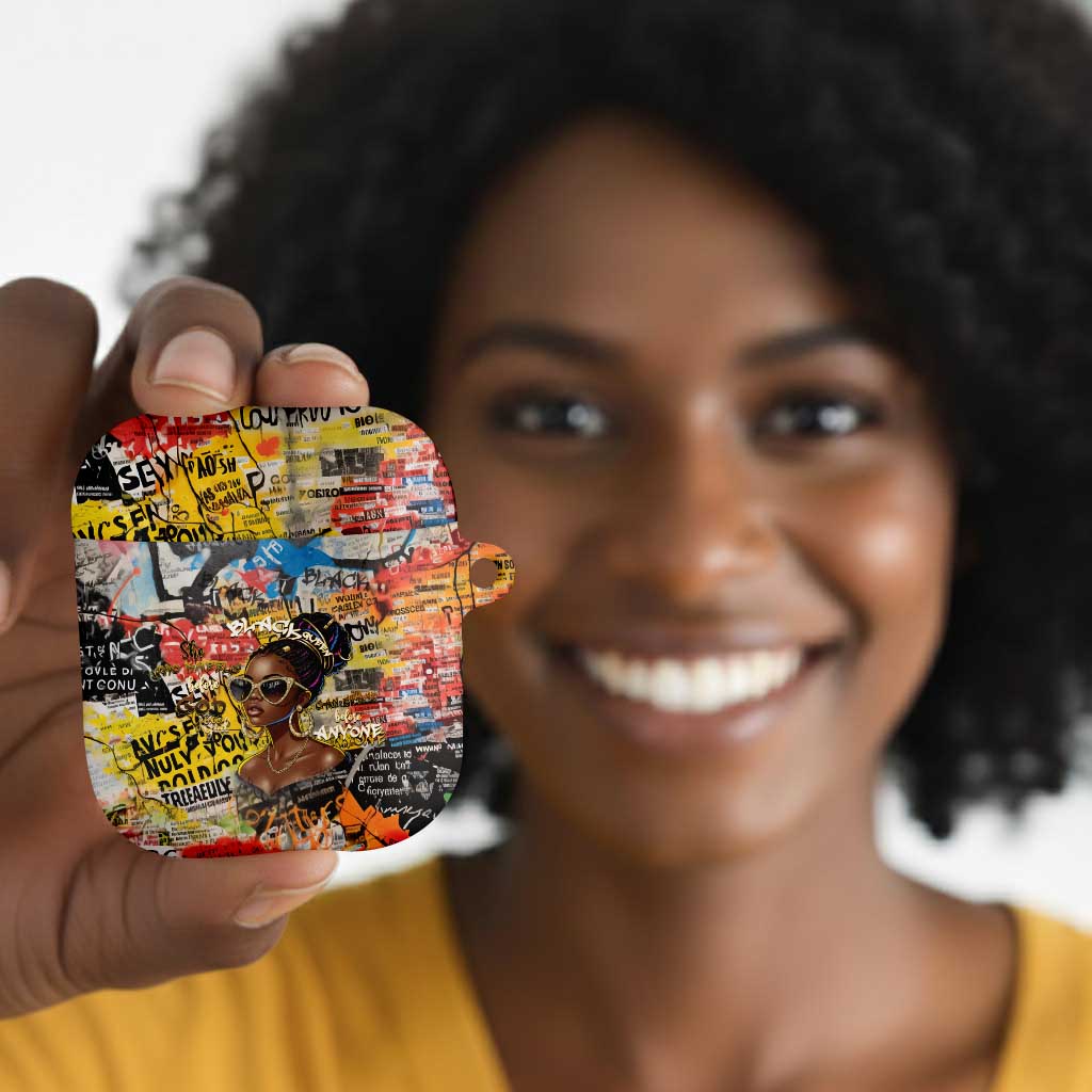 Black Her Story Graffiti Queen AirPods Case Black Woman Empowerment - Wonder Print Shop