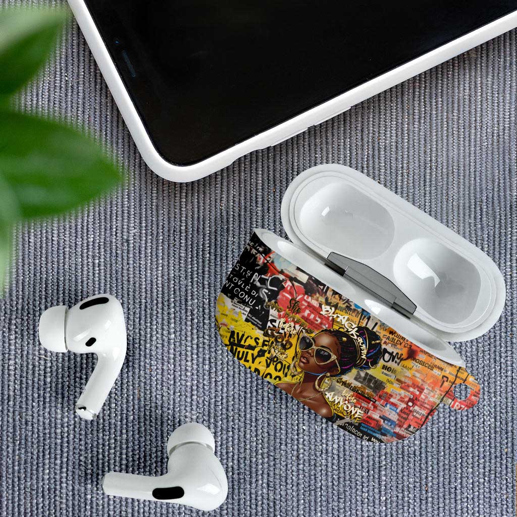 Black Her Story Graffiti Queen AirPods Case Black Woman Empowerment - Wonder Print Shop
