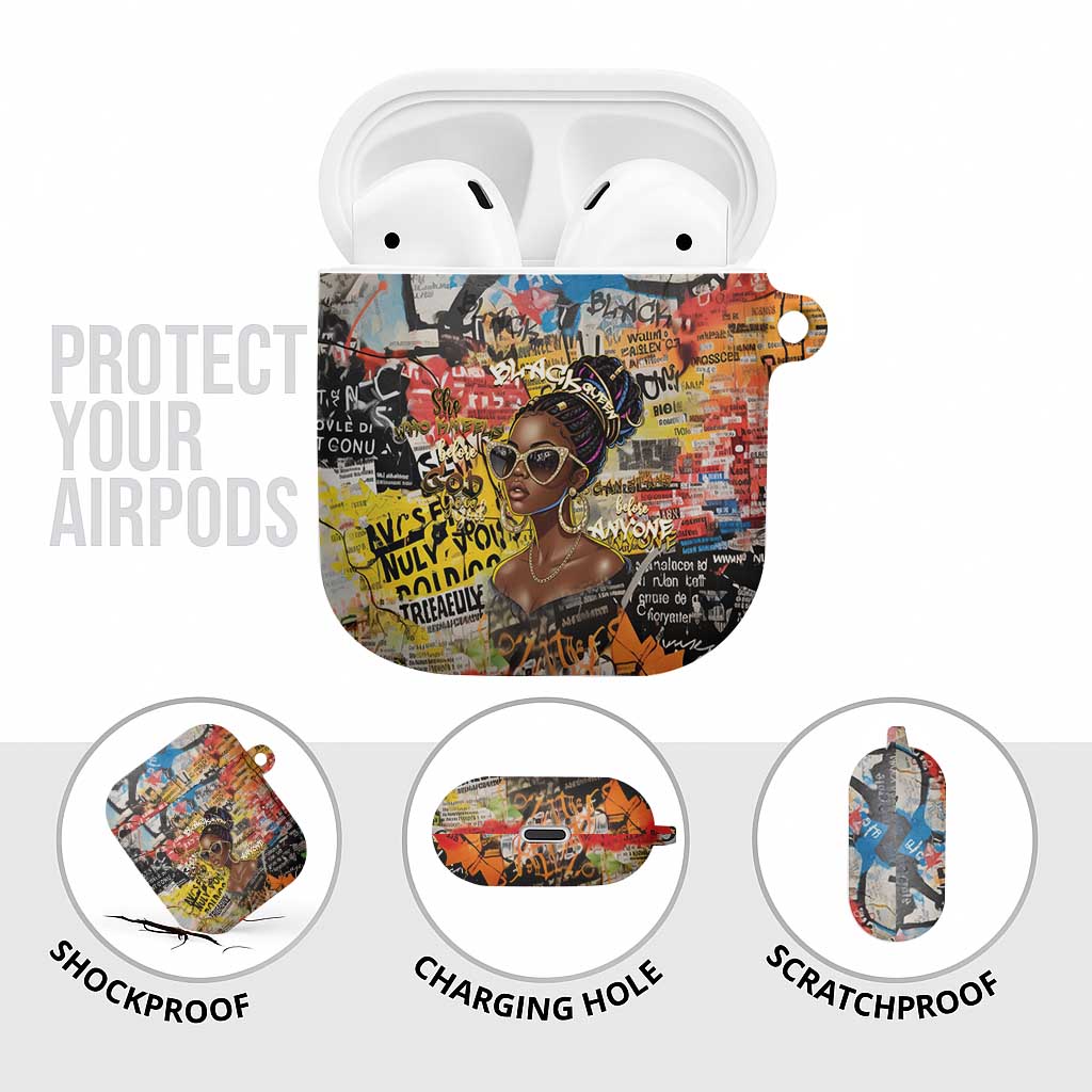 Black Her Story Graffiti Queen AirPods Case Black Woman Empowerment - Wonder Print Shop