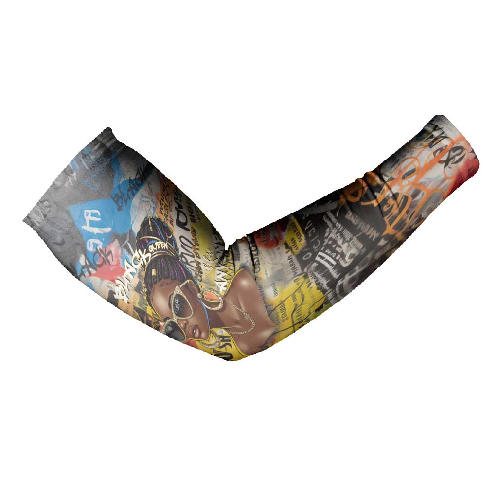 Black Her Story Graffiti Queen Arm Sleeves Black Woman Empowerment - Wonder Print Shop