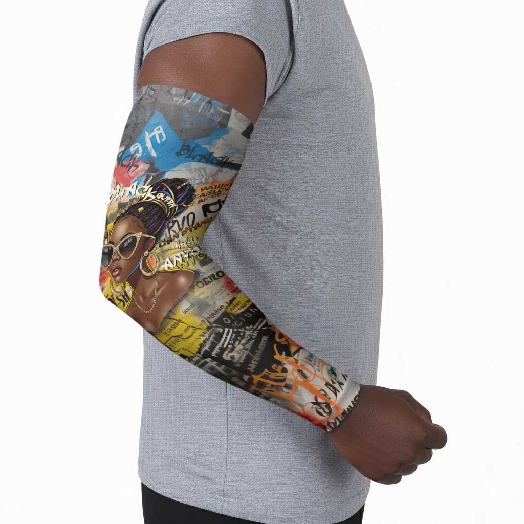 Black Her Story Graffiti Queen Arm Sleeves Black Woman Empowerment - Wonder Print Shop