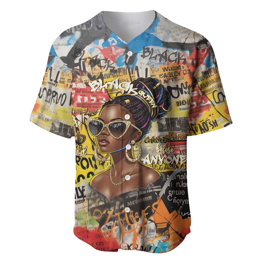 Black Her Story Graffiti Queen Baseball Jersey Black Woman Empowerment - Wonder Print Shop
