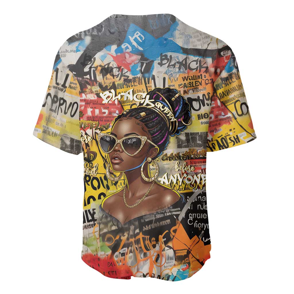 Black Her Story Graffiti Queen Baseball Jersey Black Woman Empowerment - Wonder Print Shop