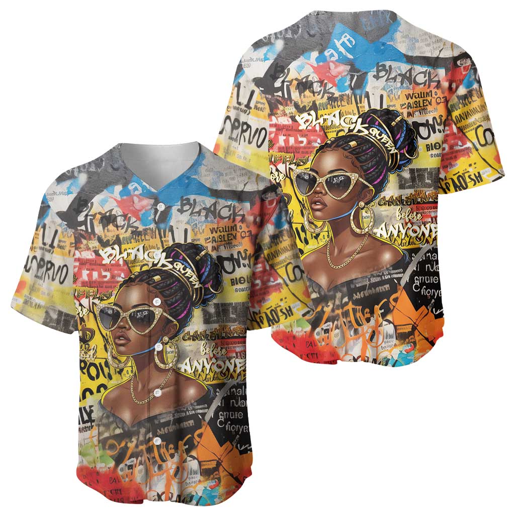 Black Her Story Graffiti Queen Baseball Jersey Black Woman Empowerment - Wonder Print Shop