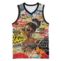 Black Her Story Graffiti Queen Basketball Jersey Black Woman Empowerment - Wonder Print Shop