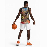 Black Her Story Graffiti Queen Basketball Jersey Black Woman Empowerment - Wonder Print Shop