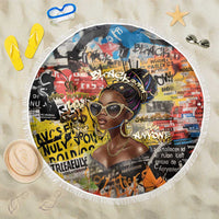 Black Her Story Graffiti Queen Beach Blanket Black Woman Empowerment - Wonder Print Shop