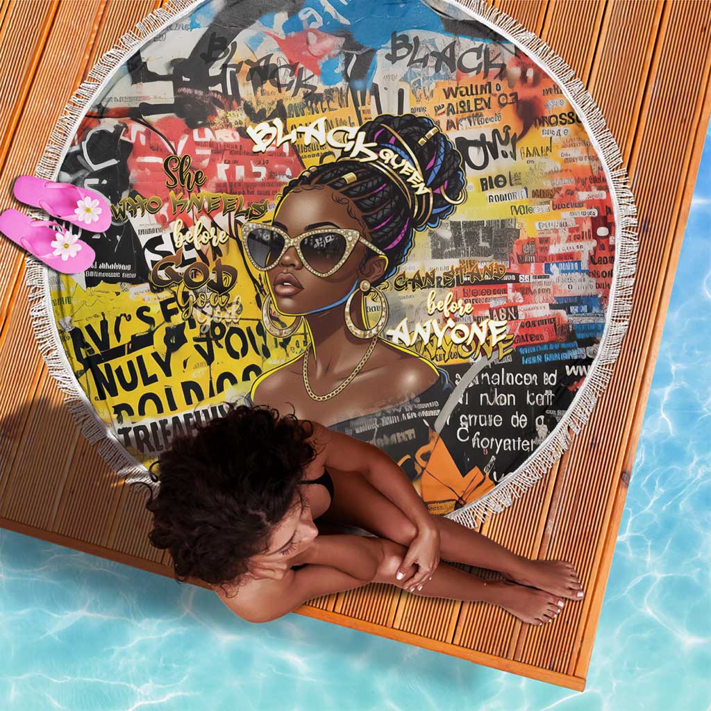 Black Her Story Graffiti Queen Beach Blanket Black Woman Empowerment - Wonder Print Shop