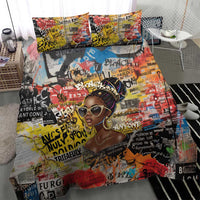 Black Her Story Graffiti Queen Bedding Set Black Woman Empowerment - Wonder Print Shop