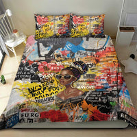 Black Her Story Graffiti Queen Bedding Set Black Woman Empowerment - Wonder Print Shop