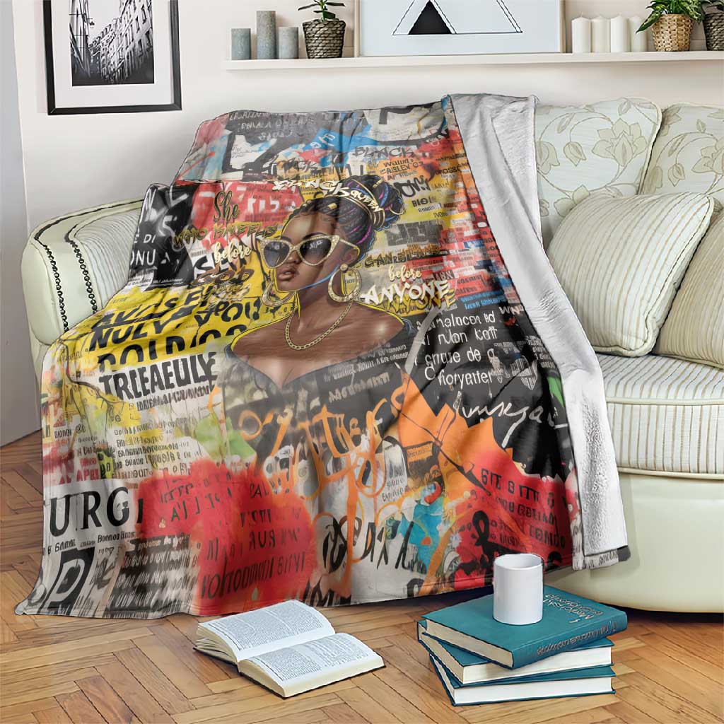 Black Her Story Graffiti Queen Blanket Black Woman Empowerment - Wonder Print Shop