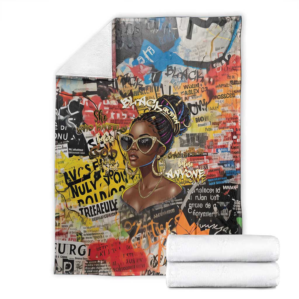Black Her Story Graffiti Queen Blanket Black Woman Empowerment - Wonder Print Shop
