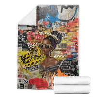 Black Her Story Graffiti Queen Blanket Black Woman Empowerment - Wonder Print Shop