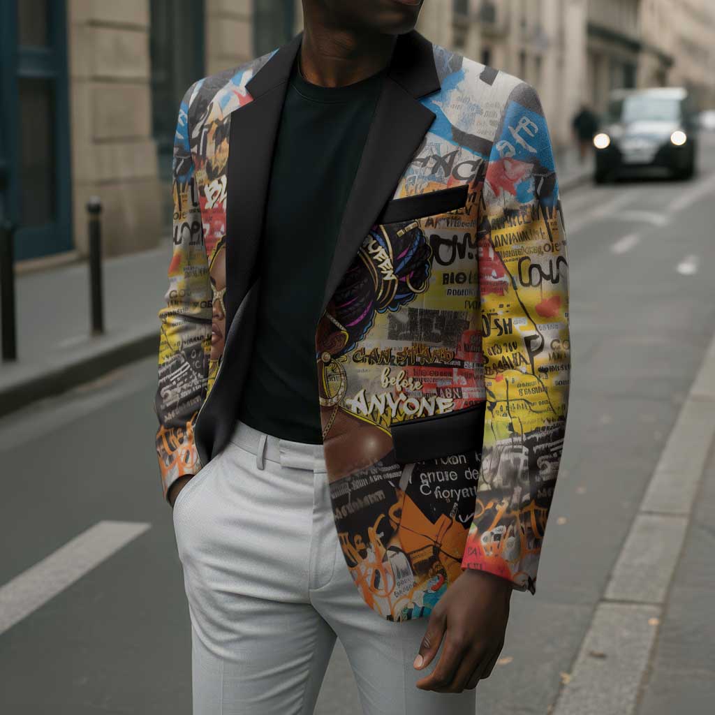 Black Her Story Graffiti Queen Blazer Black Woman Empowerment - Wonder Print Shop