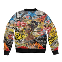 Black Her Story Graffiti Queen Bomber Jacket Black Woman Empowerment - Wonder Print Shop