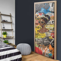 Black Her Story Graffiti Queen Door Cover Black Woman Empowerment - Wonder Print Shop