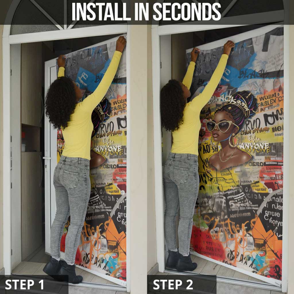Black Her Story Graffiti Queen Door Cover Black Woman Empowerment - Wonder Print Shop