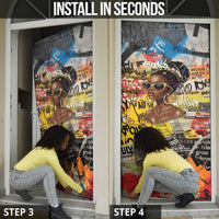 Black Her Story Graffiti Queen Door Cover Black Woman Empowerment - Wonder Print Shop