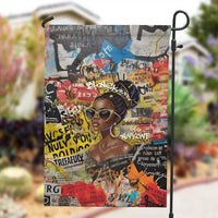 Black Her Story Graffiti Queen Garden Flag Black Woman Empowerment - Wonder Print Shop