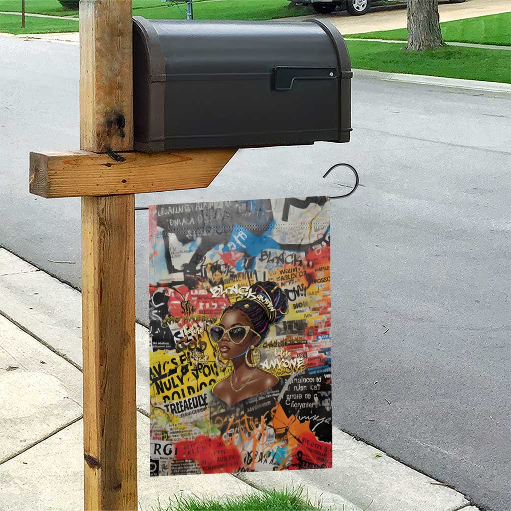 Black Her Story Graffiti Queen Garden Flag Black Woman Empowerment - Wonder Print Shop