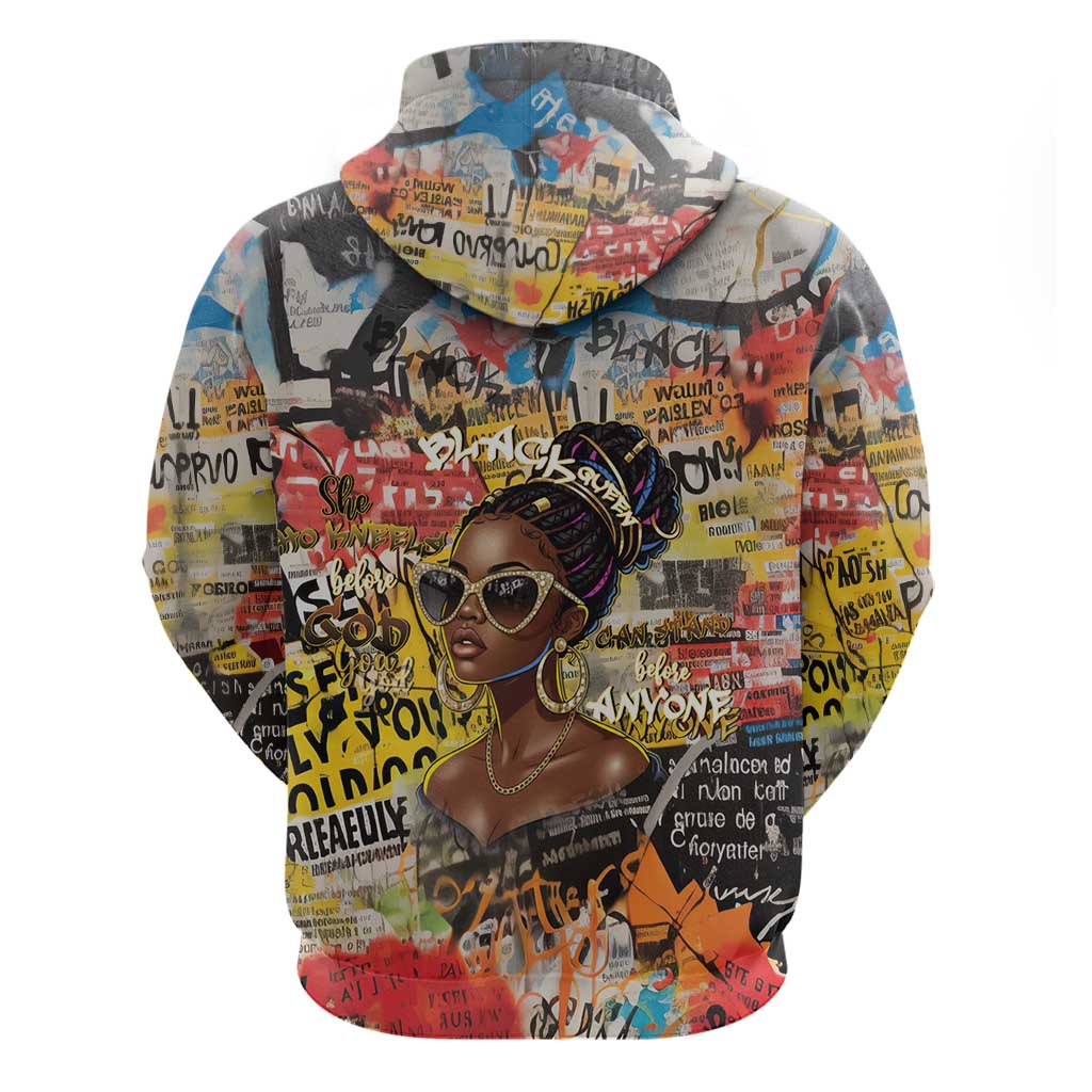 Black Her Story Graffiti Queen Hoodie Black Woman Empowerment - Wonder Print Shop