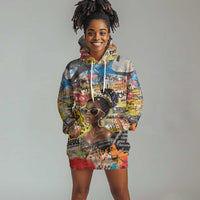 Black Her Story Graffiti Queen Hoodie Dress Black Woman Empowerment - Wonder Print Shop
