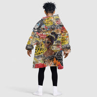 Black Her Story Graffiti Queen Kid Wearable Blanket Hoodie Black Woman Empowerment - Wonder Print Shop