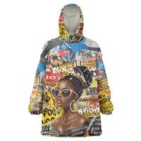 Black Her Story Graffiti Queen Kid Wearable Blanket Hoodie Black Woman Empowerment - Wonder Print Shop