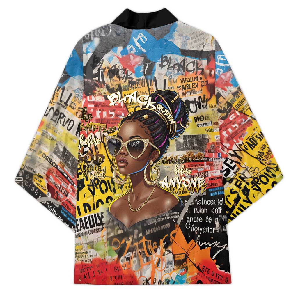 Black Her Story Graffiti Queen Kimono Black Woman Empowerment - Wonder Print Shop