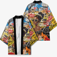 Black Her Story Graffiti Queen Kimono Black Woman Empowerment - Wonder Print Shop