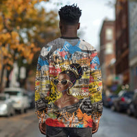 Black Her Story Graffiti Queen Long Sleeve Shirt Black Woman Empowerment - Wonder Print Shop