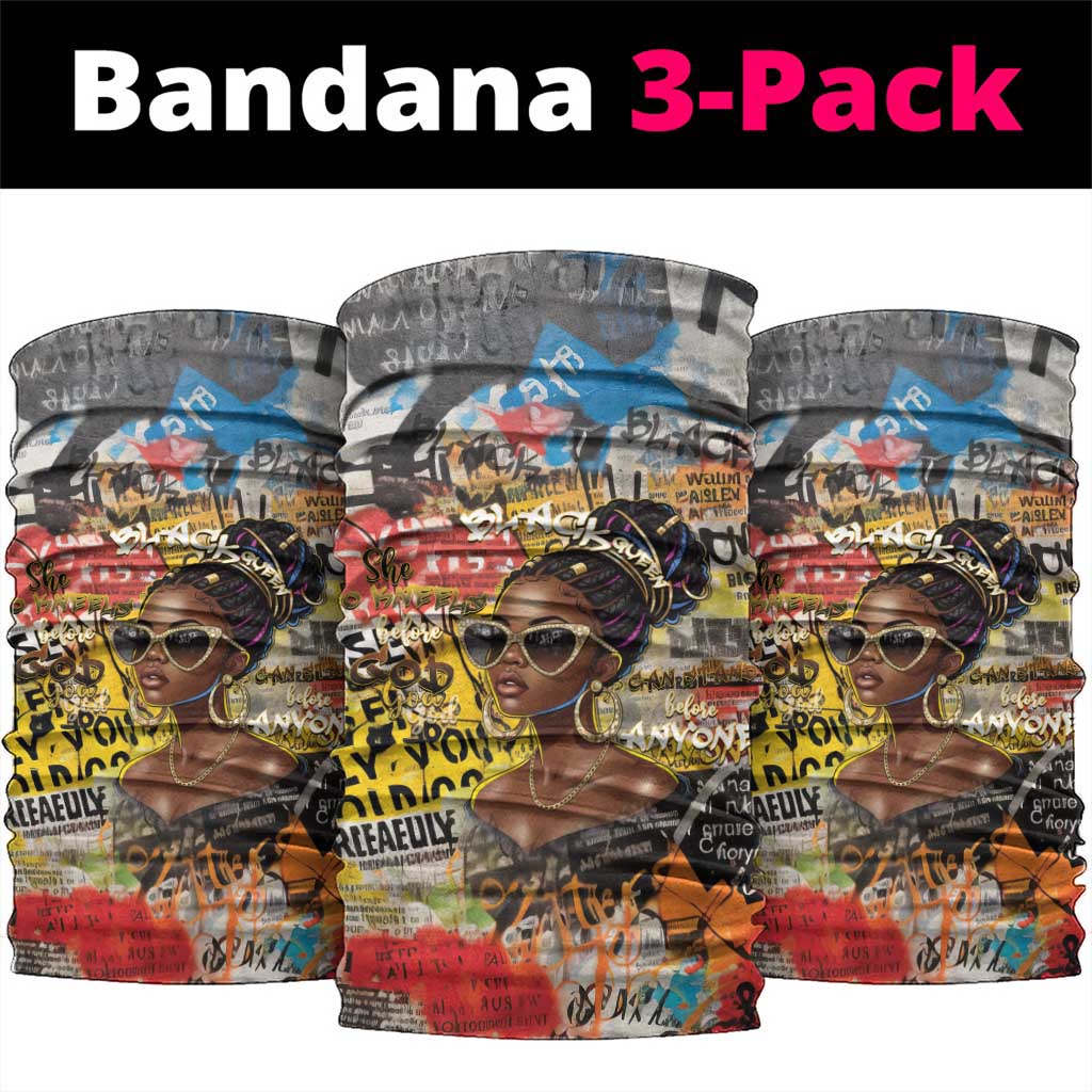 Black Her Story Graffiti Queen Neck Gaiter Black Woman Empowerment - Wonder Print Shop