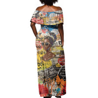 Black Her Story Graffiti Queen Off Shoulder Maxi Dress Black Woman Empowerment - Wonder Print Shop