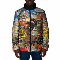 Black Her Story Graffiti Queen Padded Jacket Black Woman Empowerment - Wonder Print Shop