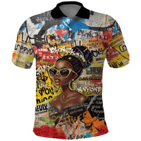 Black Her Story Graffiti Queen Polo Shirt Black Woman Empowerment - Wonder Print Shop