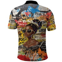 Black Her Story Graffiti Queen Polo Shirt Black Woman Empowerment - Wonder Print Shop