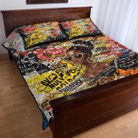 Black Her Story Graffiti Queen Quilt Bed Set Black Woman Empowerment - Wonder Print Shop
