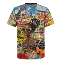 Black Her Story Graffiti Queen Rugby Jersey Black Woman Empowerment - Wonder Print Shop