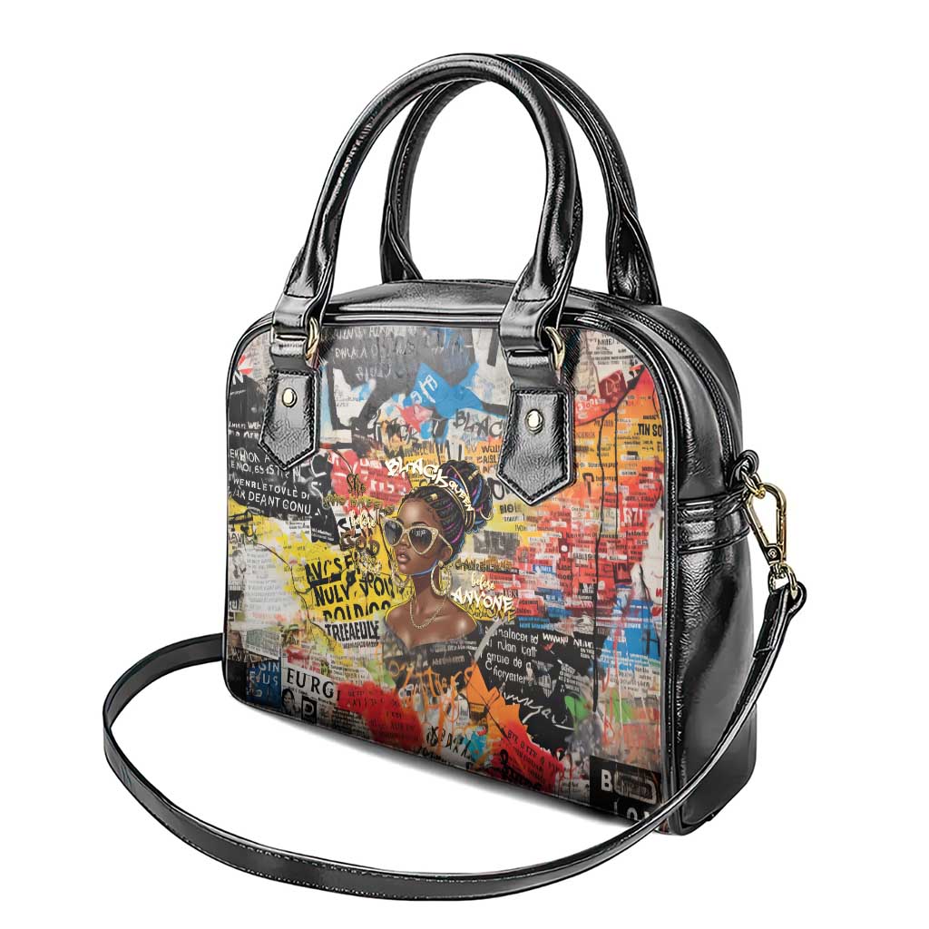 Black Her Story Graffiti Queen Shoulder Handbag Black Woman Empowerment - Wonder Print Shop